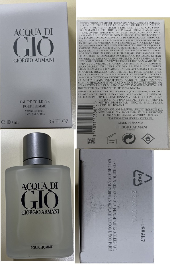 PADĚLEK: toaletní voda ACQUA DI GIÒ, GIORGIO ARMANI, EAU DE TOILETTE POUR HOMME: Fotografie