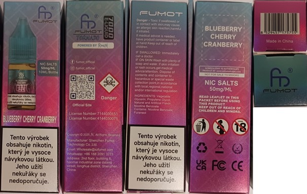 Náhradní náplně do elektronických cigaret zn. fm® FUMOT TORNADO POWERED BY RANdM, 7000 E-LIQUIDE, NIC SALTS 50mg/ML, 10ML/Bottle: Fotografie č. 1