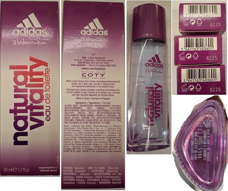 Toaletní voda Adidas, for Women, natural vitality, eau de toilette: Fotografie