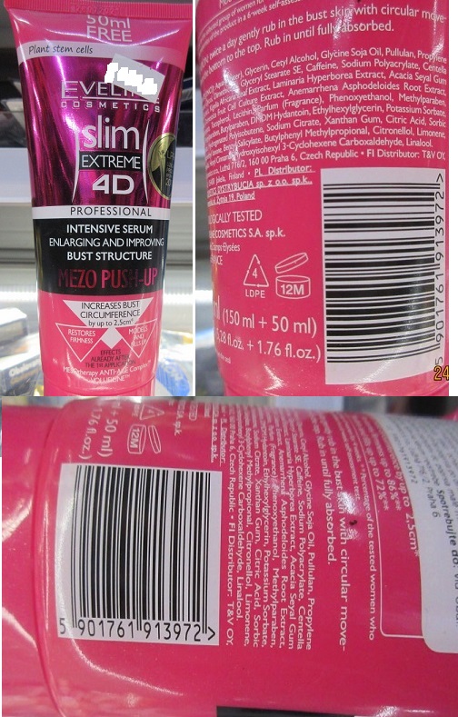 EVELINE COSMETICS, slim EXTREME 4 D, INTENSIVE SERUM: Fotografie