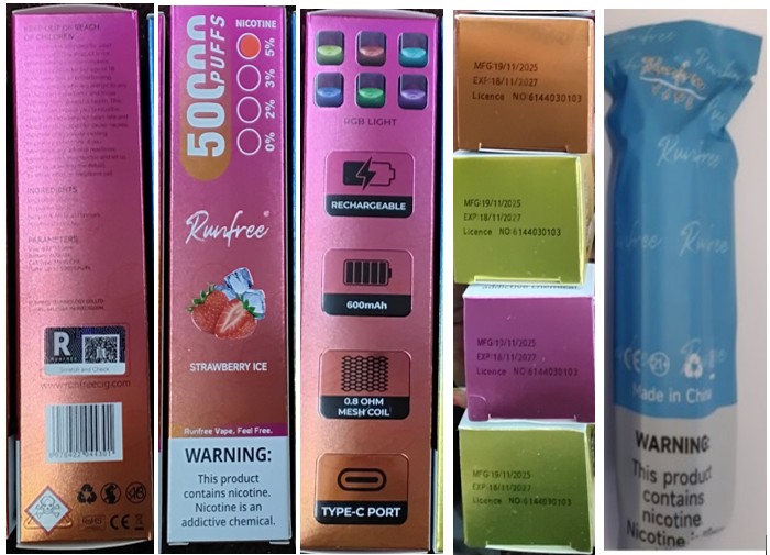 Jednorázová elektronická cigareta zn. RUNFREE TORNADO 50000 Puffs: Fotografie č. 2