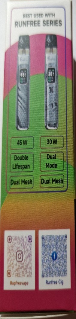 Náhradní náplň do elektronických cigaret zn. Runfree, NIC SALTS, koncentrace nikotinové soli: 50 mg/ml, objem náplně: 30 ml: Fotografie č. 8