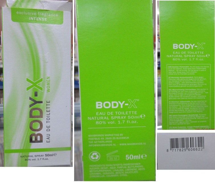 Toaletní voda BODY-X®, EAU DE TOILETTE WOMEN, exclusive fragrance, INTENSE, NATURAL SPRAY: Fotografie