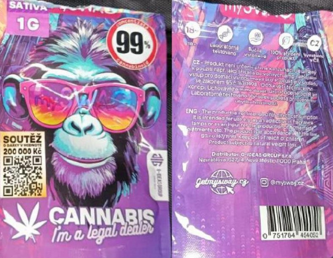 Bylinný výrobek určený ke kouření zn. MY SWAG Cannabis, I´m a legal dealer, Sativa 1 g: Fotografie