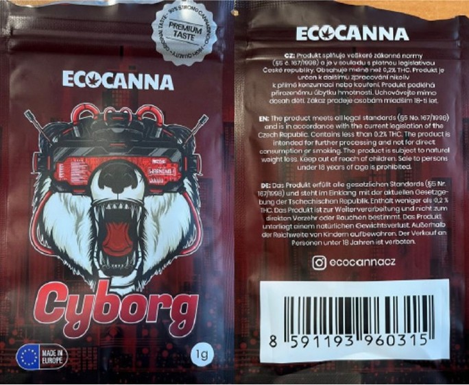 Bylinný výrobek určený ke kouření zn. ECOCANNA, Cyborg, 1 g: Fotografie