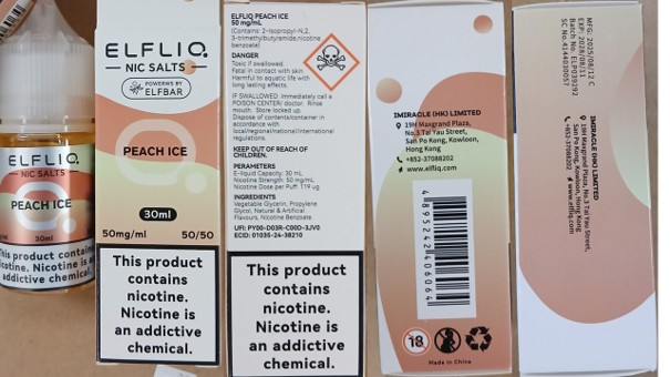 Náhradní náplň do elektronické cigarety zn. ELFLIQ NIC SALTS POWERWS BY ELFBAR 30 ml, 50 mg/ml, 50/50 – 2 příchutě: Fotografie č. 1