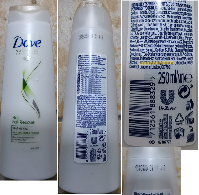 Šampon na vlasy Dove, NUTRITIVE SOLUTIONS, SHAMPOO, Hair Fall Rescue: Fotografie